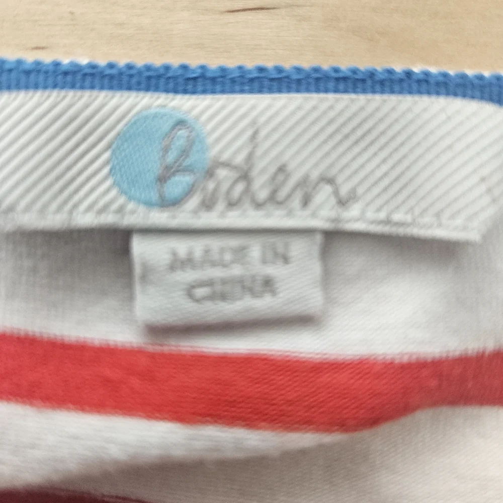 Boden Hallie Jersey Red White Striped Dress Sz 8 Nautical Coastal Preppy - Picture 8 of 13